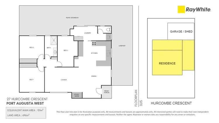 Floorplan of Homely house listing, 27 Hurcombe Crescent, Port Augusta West SA 5700