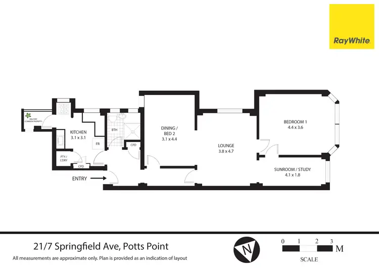 Floorplan of Homely apartment listing, 21/7 Springfield Avenue, Potts Point NSW 2011