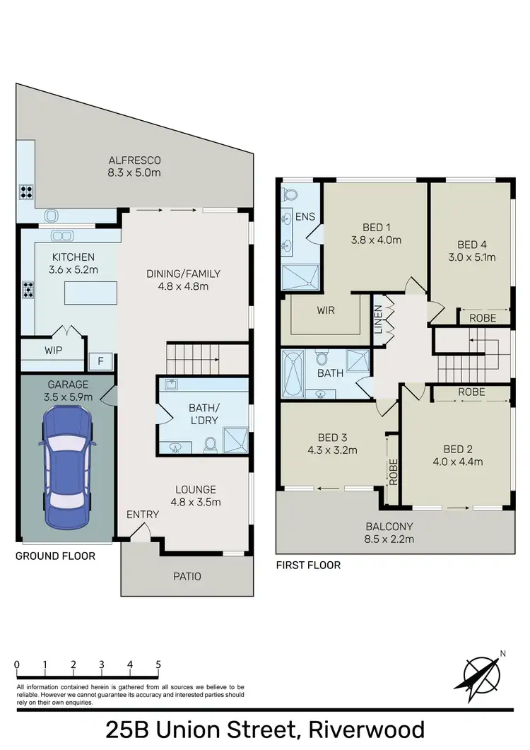 Floorplan of Homely semi-detached listing, 25b Union Street, Riverwood NSW 2210