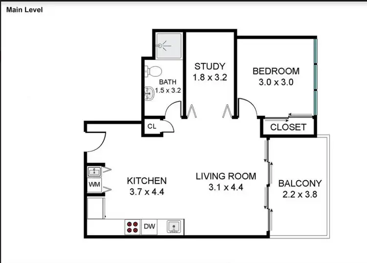 Floorplan of Homely apartment listing, 2002/55 Railway Terrace, Milton QLD 4064