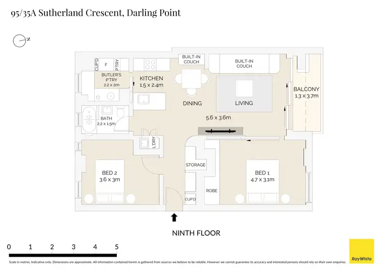 Floorplan of Homely apartment listing, 95/35a Sutherland Crescent, Darling Point NSW 2027