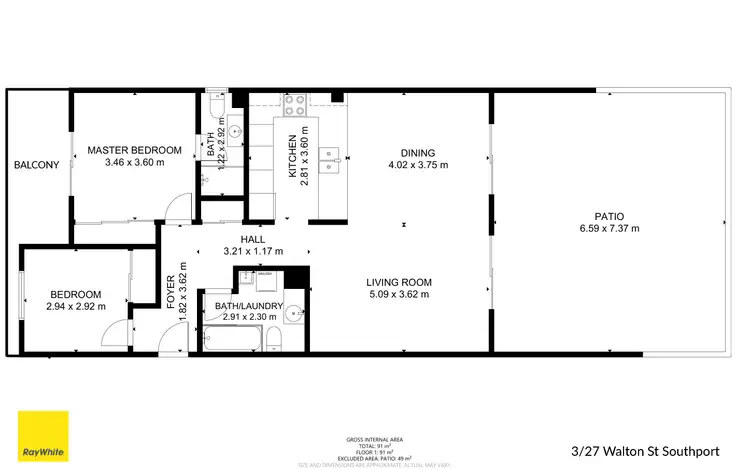 Floorplan of Homely apartment listing, 3/27 Walton Street, Southport QLD 4215