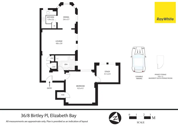 Floorplan of Homely apartment listing, 36/8 Birtley Place, Elizabeth Bay NSW 2011
