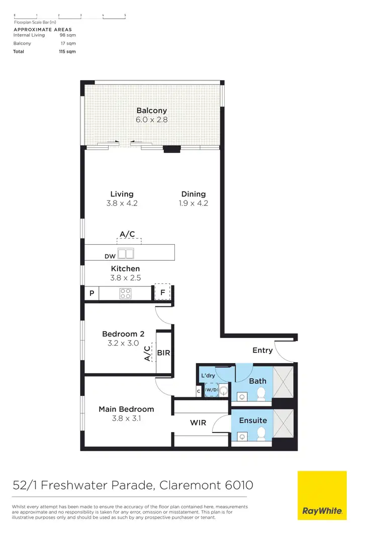 Floorplan of Homely apartment listing, 52/1 Freshwater Parade, Claremont WA 6010