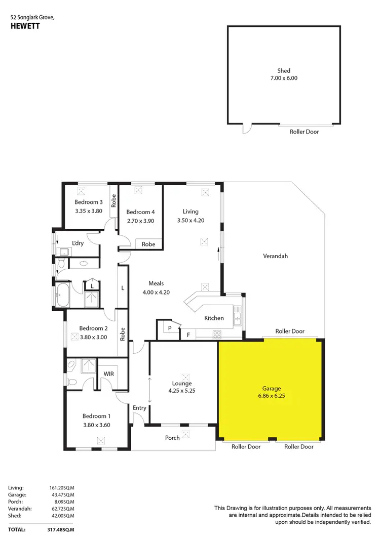 Floorplan of Homely house listing, 52 Songlark Grove, Hewett SA 5118