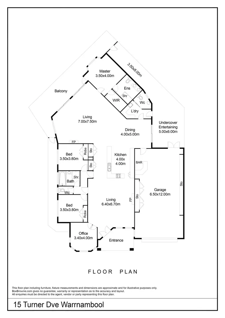 Floorplan of Homely house listing, 15 Turner Drive, Warrnambool VIC 3280