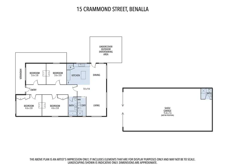 Floorplan of Homely house listing, 15 Crammond Street, Benalla VIC 3672
