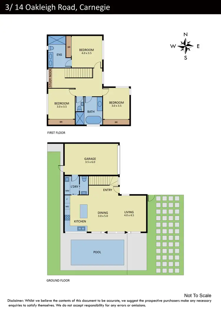 Floorplan of Homely townhouse listing, 3/14 Oakleigh Road, Carnegie VIC 3163