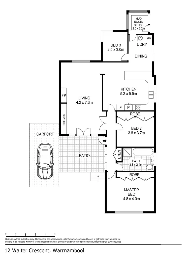 Floorplan of Homely house listing, 12 Walter Crescent, Warrnambool VIC 3280