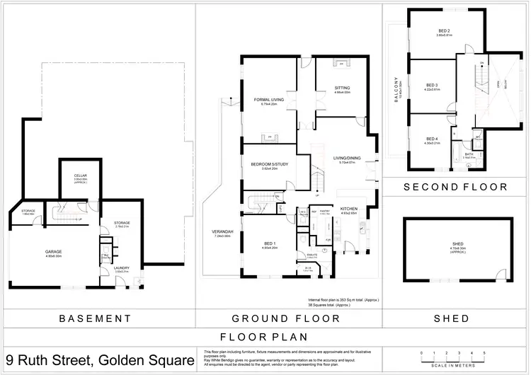 Floorplan of Homely house listing, 9 Ruth Street, Golden Square VIC 3555