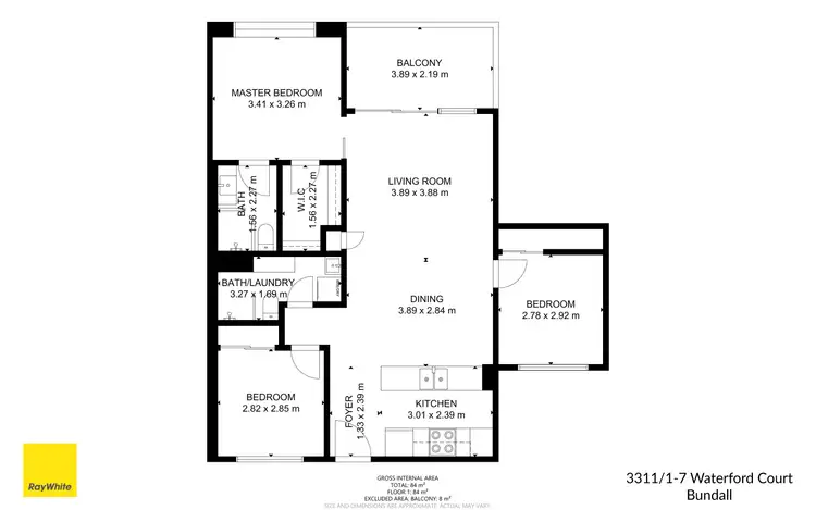 Floorplan of Homely apartment listing, 3311/1-7 Waterford Court, Bundall QLD 4217