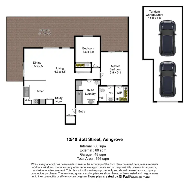 Floorplan of Homely apartment listing, 12/40 Bott Street, Ashgrove QLD 4060