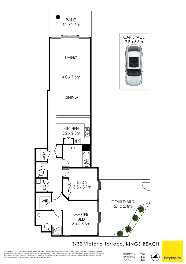Floorplan of Homely unit listing, Unit 3/32 Victoria Terrace, Kings Beach QLD 4551