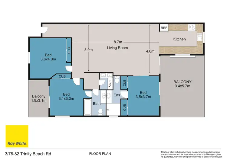 Floorplan of Homely unit listing, 3/78-82 Trinity Beach Road, Trinity Beach QLD 4879
