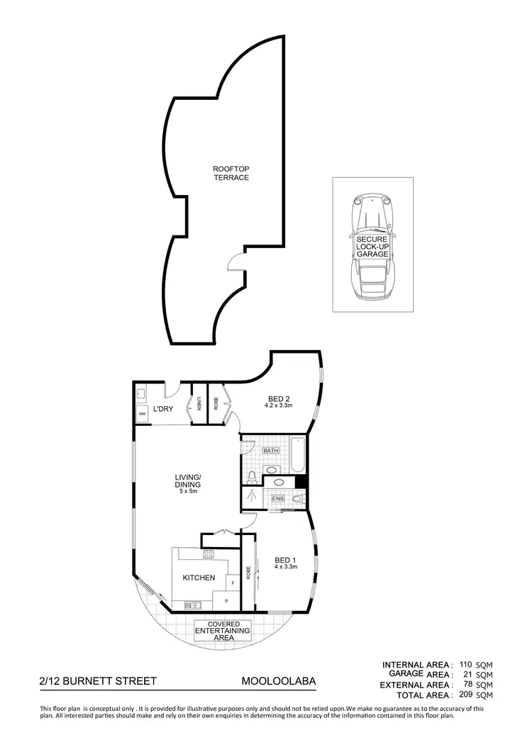 Floorplan of Homely unit listing, 2/12 Burnett Street, Mooloolaba QLD 4557