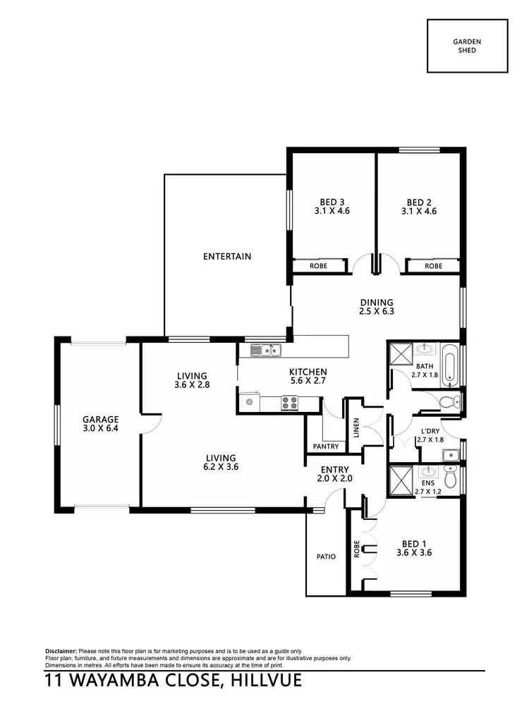 Floorplan of Homely house listing, 11 Wayamba Close, Tamworth NSW 2340