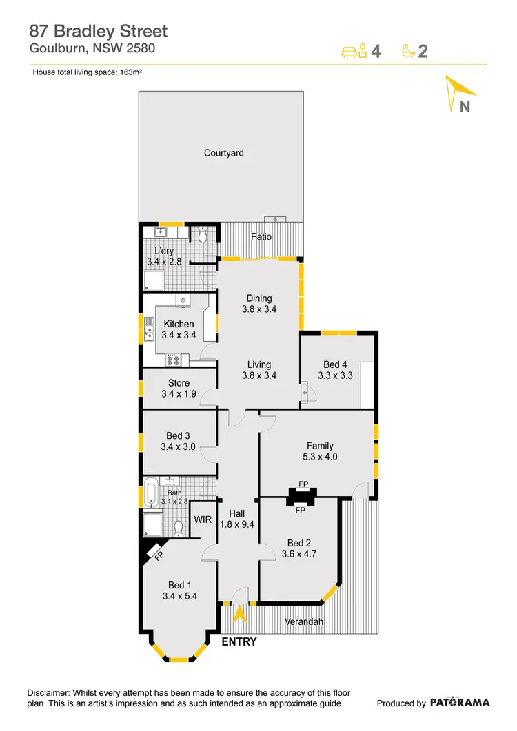 Floorplan of Homely house listing, 87 Bradley Street, Goulburn NSW 2580