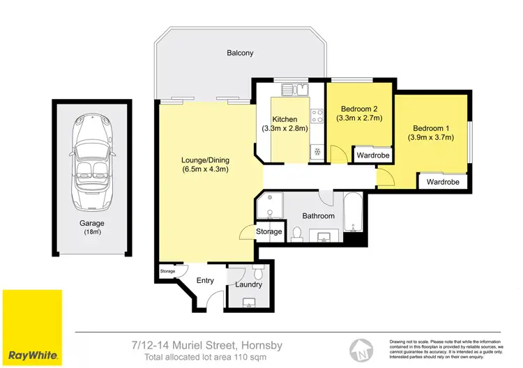 Floorplan of Homely unit listing, 7/12-14 Muriel Street, Hornsby NSW 2077