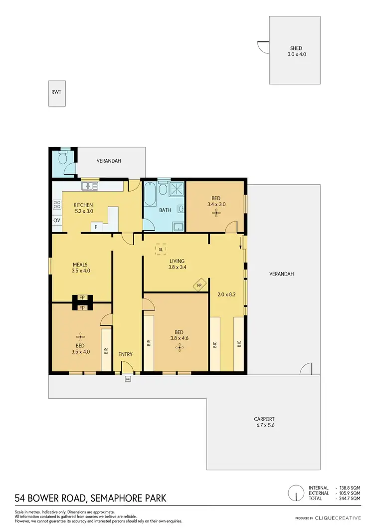 Floorplan of Homely house listing, 54 Bower Road, Semaphore Park SA 5019