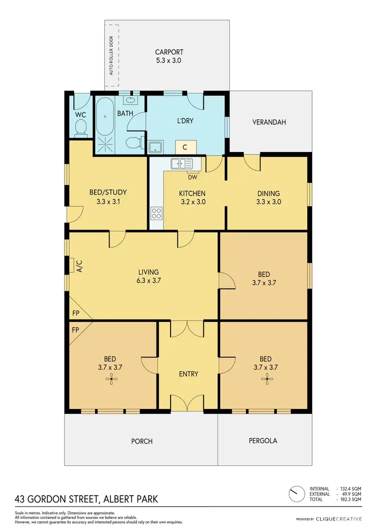 Floorplan of Homely house listing, 43 Gordon Street, Albert Park SA 5014