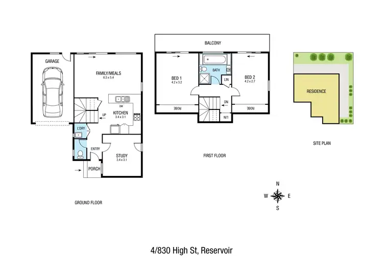 Floorplan of Homely townhouse listing, 4/830 High Street, Reservoir VIC 3073