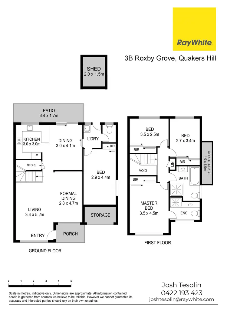 Floorplan of Homely semi-detached listing, 3B Roxby Grove, Quakers Hill NSW 2763