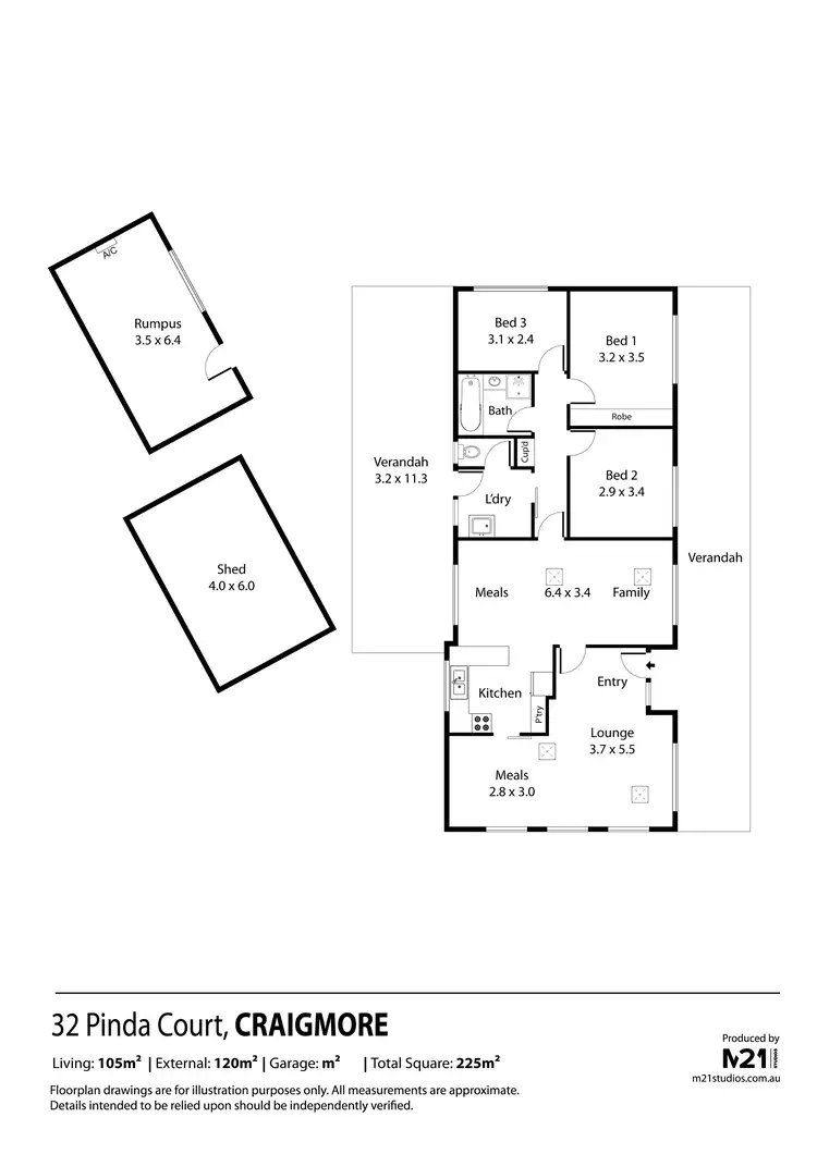 Floorplan of Homely house listing, 32 Pinda Court, Craigmore SA 5114