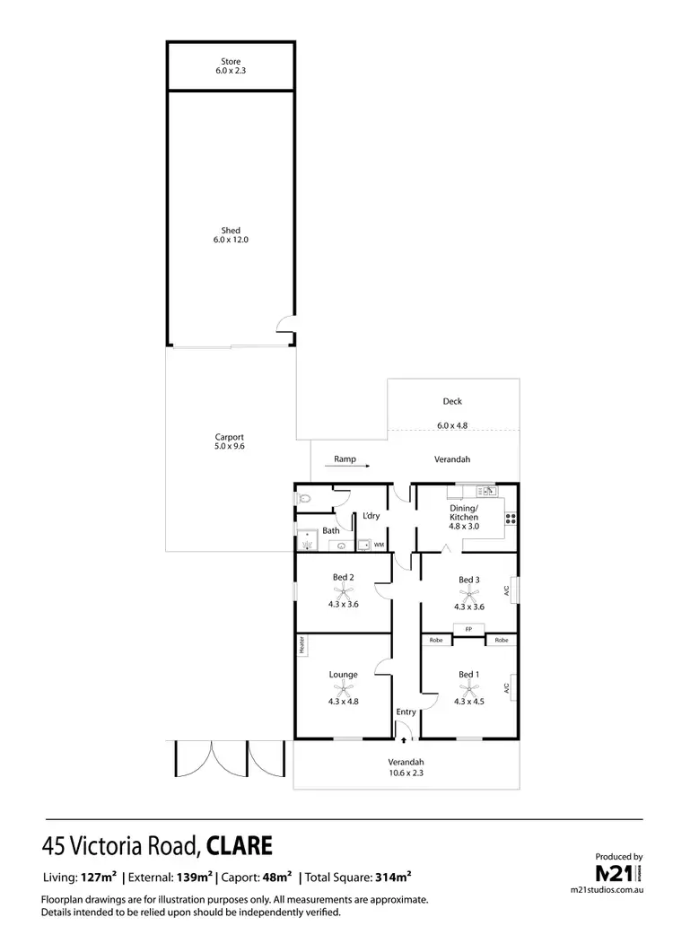 Floorplan of Homely house listing, 45 Victoria Road, Clare SA 5453