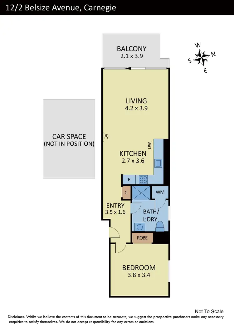 Floorplan of Homely apartment listing, 12/2 Belsize Avenue, Carnegie VIC 3163