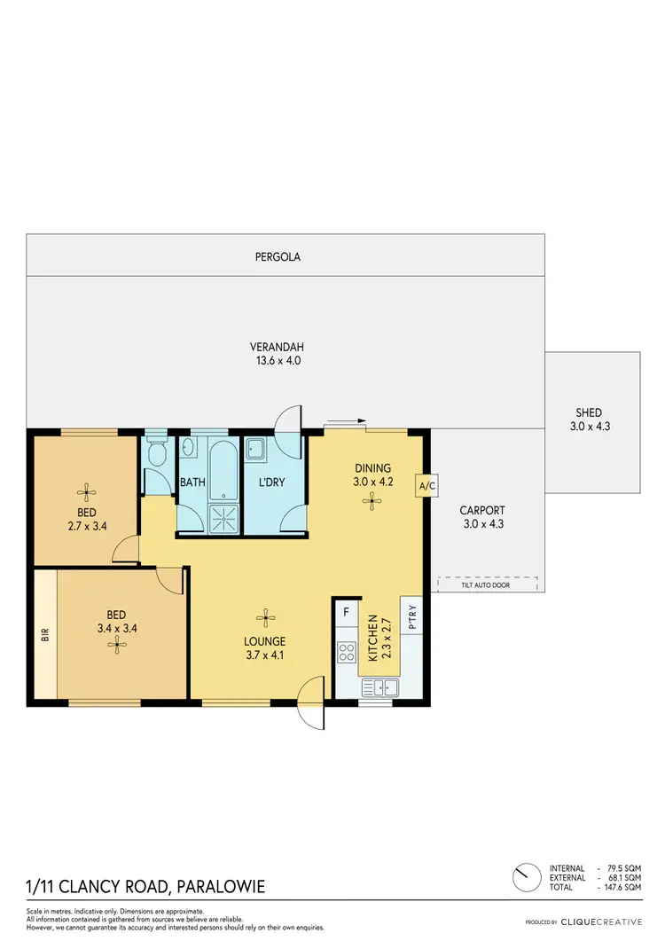 Floorplan of Homely unit listing, 1/11 Clancy Road, Paralowie SA 5108