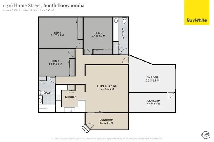 Floorplan of Homely unit listing, 1/316 Hume Street, Centenary Heights QLD 4350
