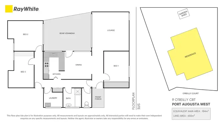 Floorplan of Homely house listing, 9 O'Reilly Court, Port Augusta West SA 5700