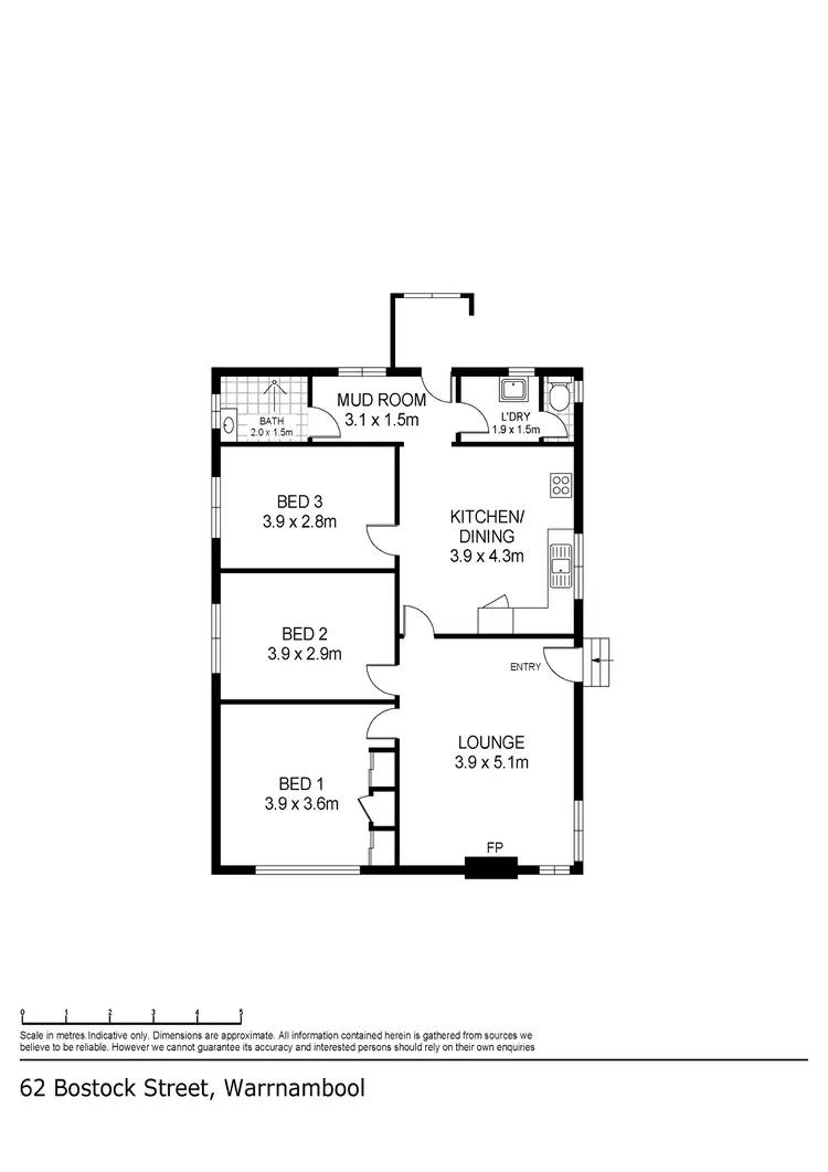 Floorplan of Homely house listing, 62 Bostock Street, Warrnambool VIC 3280