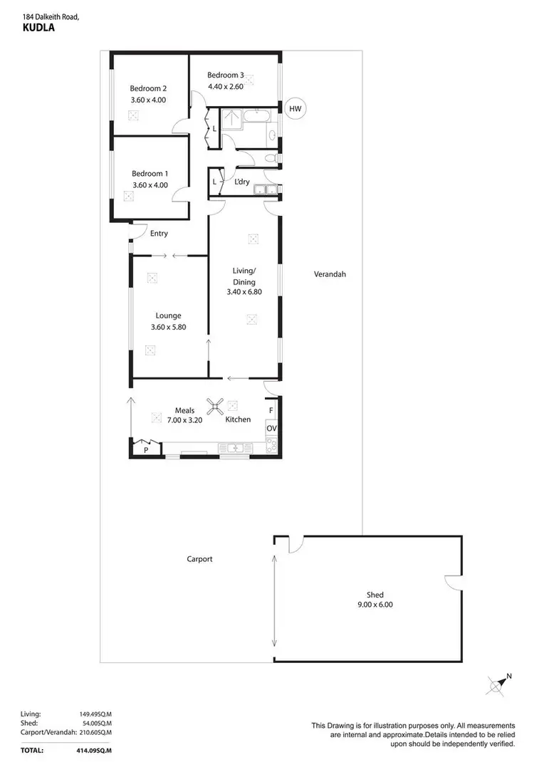 Floorplan of Homely house listing, 184 Dalkeith Road, Kudla SA 5115
