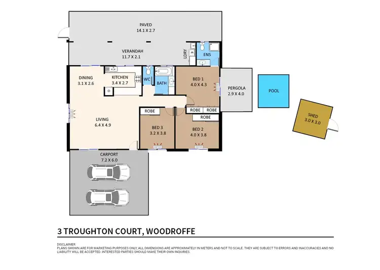 Floorplan of Homely house listing, 3 Troughton Court, Woodroffe NT 830