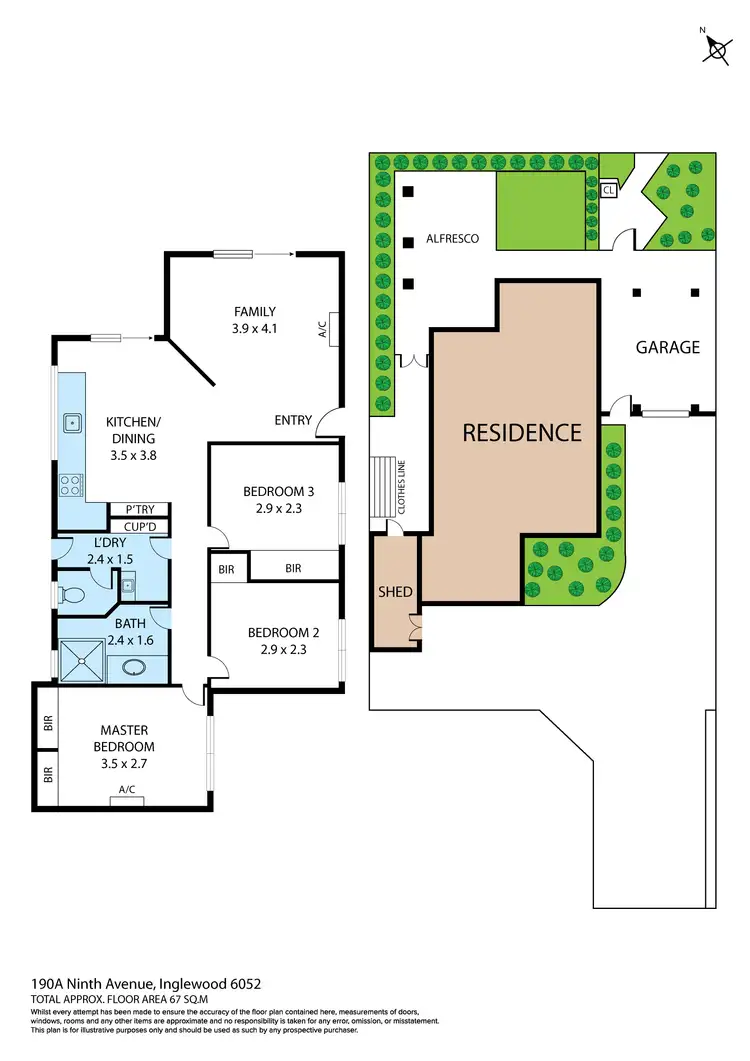 Floorplan of Homely house listing, 190A Ninth Avenue, Inglewood WA 6052