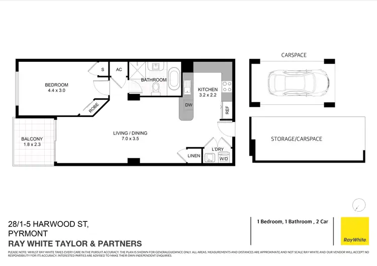 Floorplan of Homely apartment listing, 28/1-5 Harwood Street, Pyrmont NSW 2009