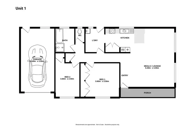 Floorplan of Homely townhouse listing, 1/719 Daniel Street, Glenroy NSW 2640