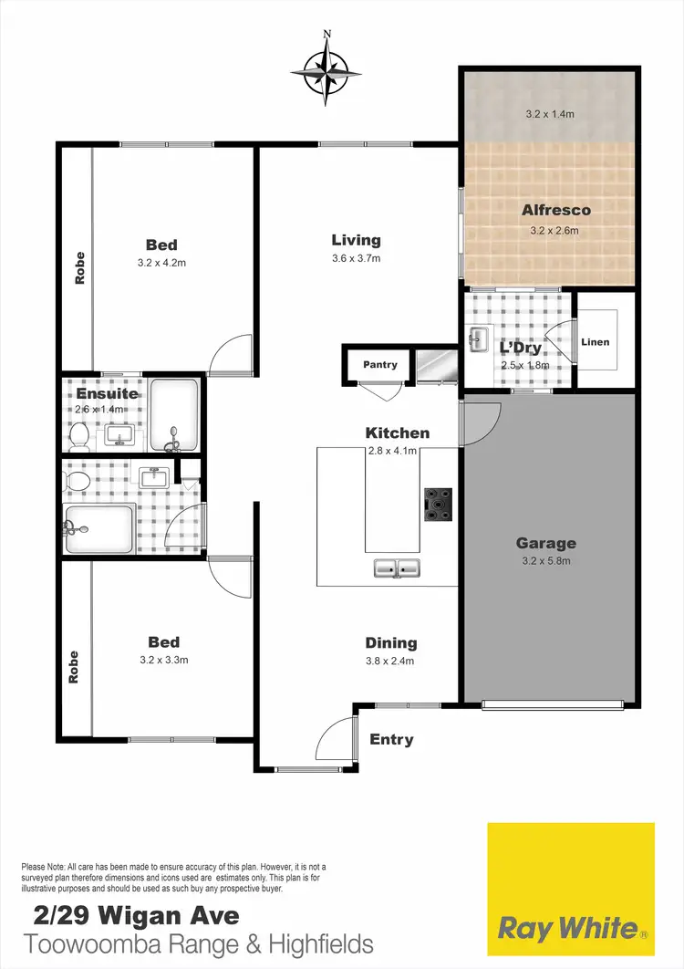 Floorplan of Homely unit listing, 2/29 Wigan Avenue, Highfields QLD 4352