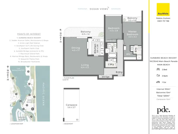 Floorplan of Homely apartment listing, 10C/3540 Main Beach Parade, Main Beach QLD 4217