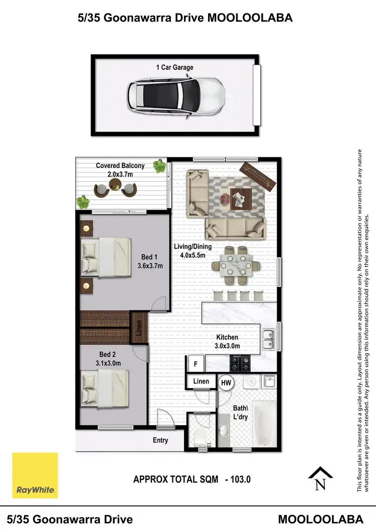 Floorplan of Homely unit listing, 5/33-35 Goonawarra Drive, Mooloolaba QLD 4557