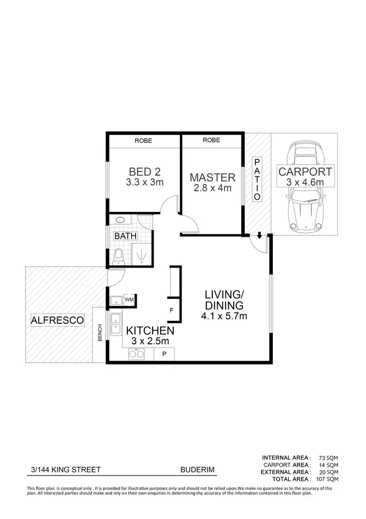 Floorplan of Homely unit listing, 3/144 King Street, Buderim QLD 4556