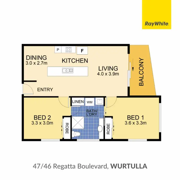 Floorplan of Homely unit listing, 47/46 Regatta Boulevard, Wurtulla QLD 4575