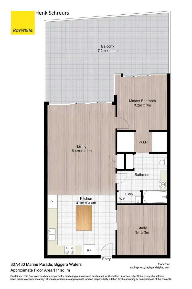 Floorplan of Homely unit listing, 807/430 Marine Parade, Biggera Waters QLD 4216