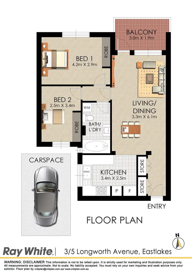 Floorplan of Homely apartment listing, 3/5 Longworth Avenue, Eastlakes NSW 2018