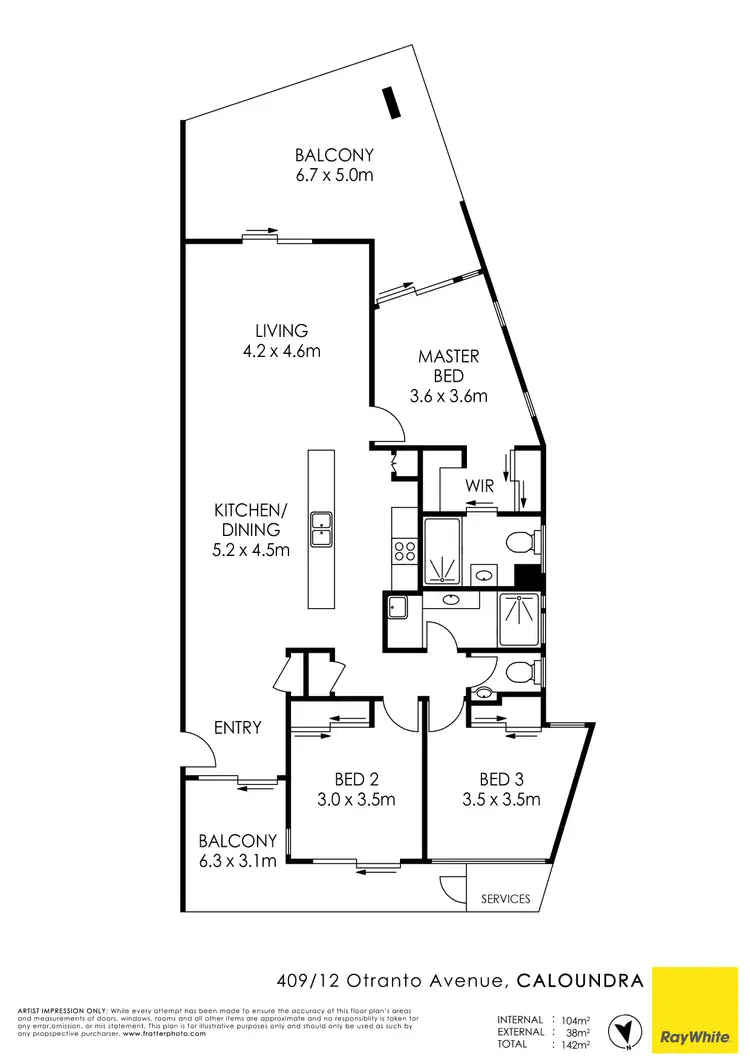Floorplan of Homely unit listing, Unit 409/12 Otranto Avenue, Caloundra QLD 4551
