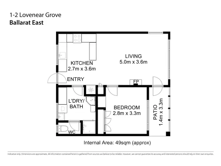 Floorplan of Homely house listing, 1/2 Lovenear Grove, Ballarat East VIC 3350