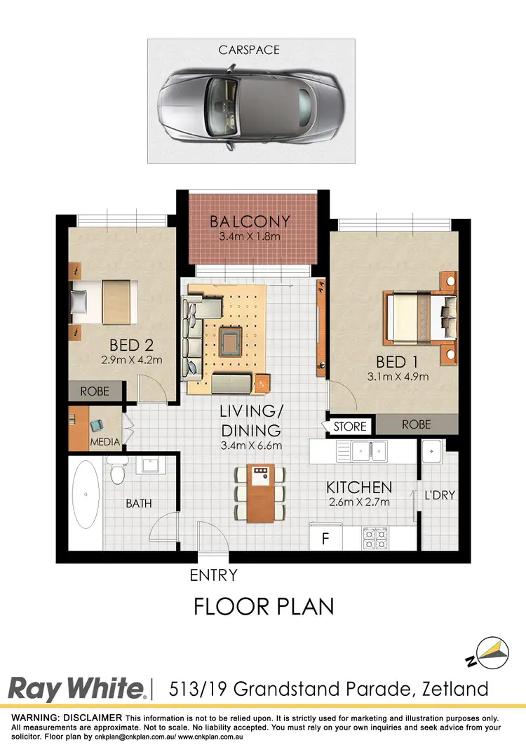 Floorplan of Homely apartment listing, 513/19 Grandstand Parade, Zetland NSW 2017
