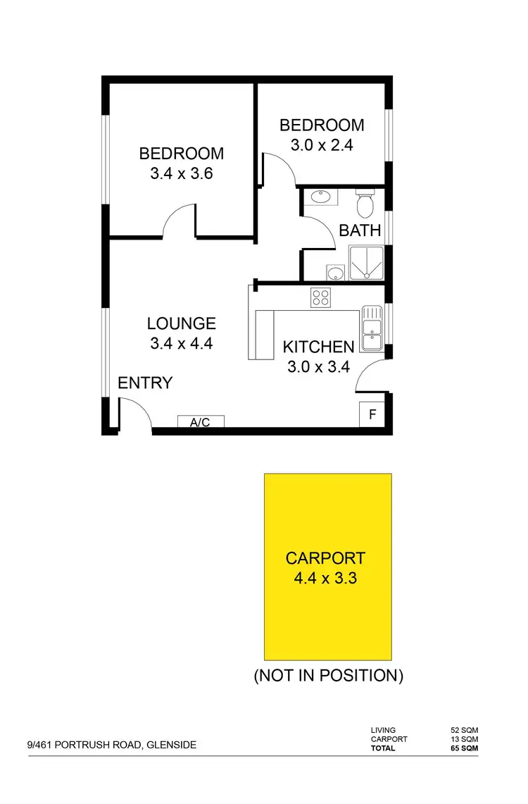 Floorplan of Homely unit listing, 9/461 Portrush Road, Glenside SA 5065