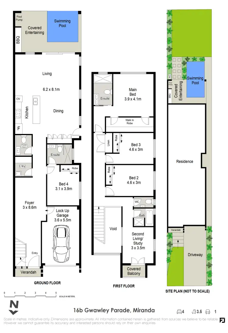 Floorplan of Homely semi-detached listing, 16b Gwawley Parade, Miranda NSW 2228